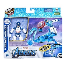 Figura Marvel Bend And Flex Missions Capitan America Hielo