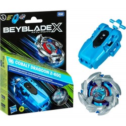 Lanzador Con Cuerda Beyblade X + Cobalt Dragoon 2-60c / Div Azul