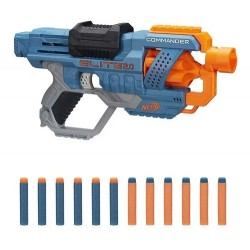 Lanzador Elite 2.0 Commander Rd-6 Con Dardos Nerf 3+ Azul
