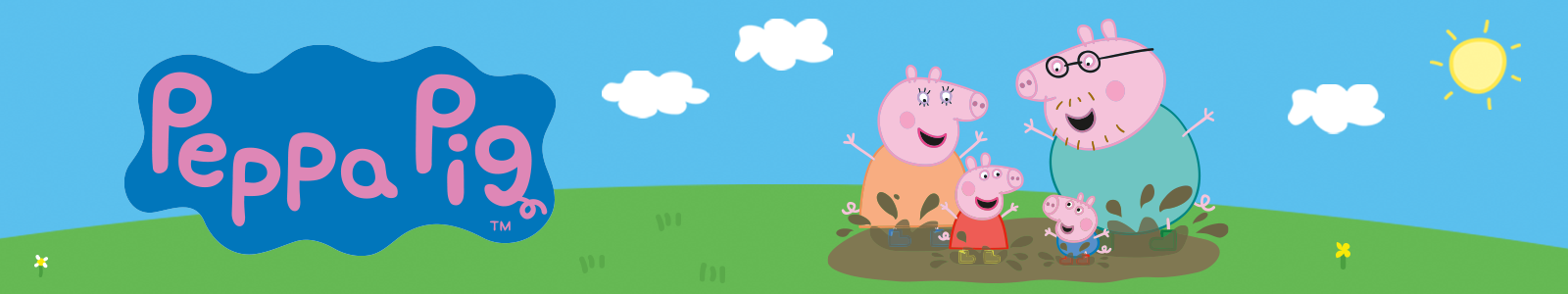 Dibujos de Peppa Pig saltando en el charco.
